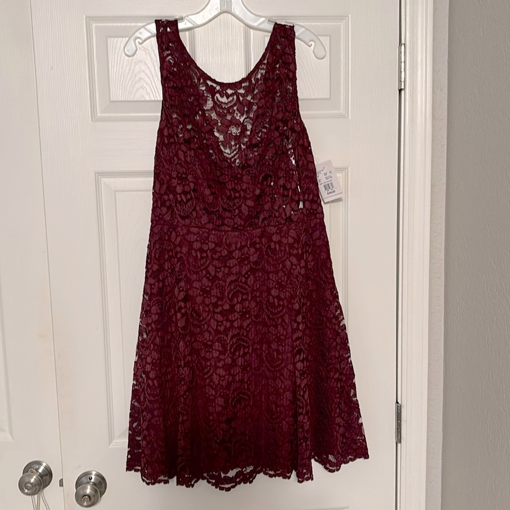 Dark Red Lace Dress - Size 12 - NWT